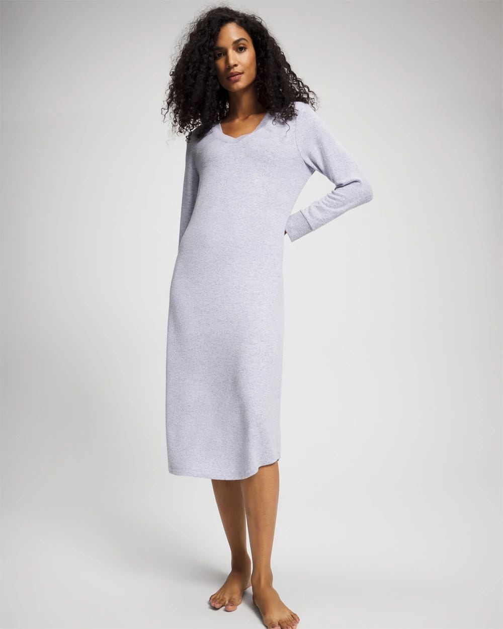 CozyLuxe Long Sleeve Midi Sleepshirt