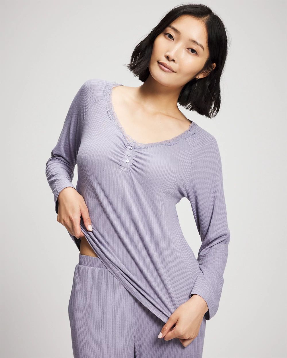 Cool Nights Pointelle Long Sleeve Pajama Top
