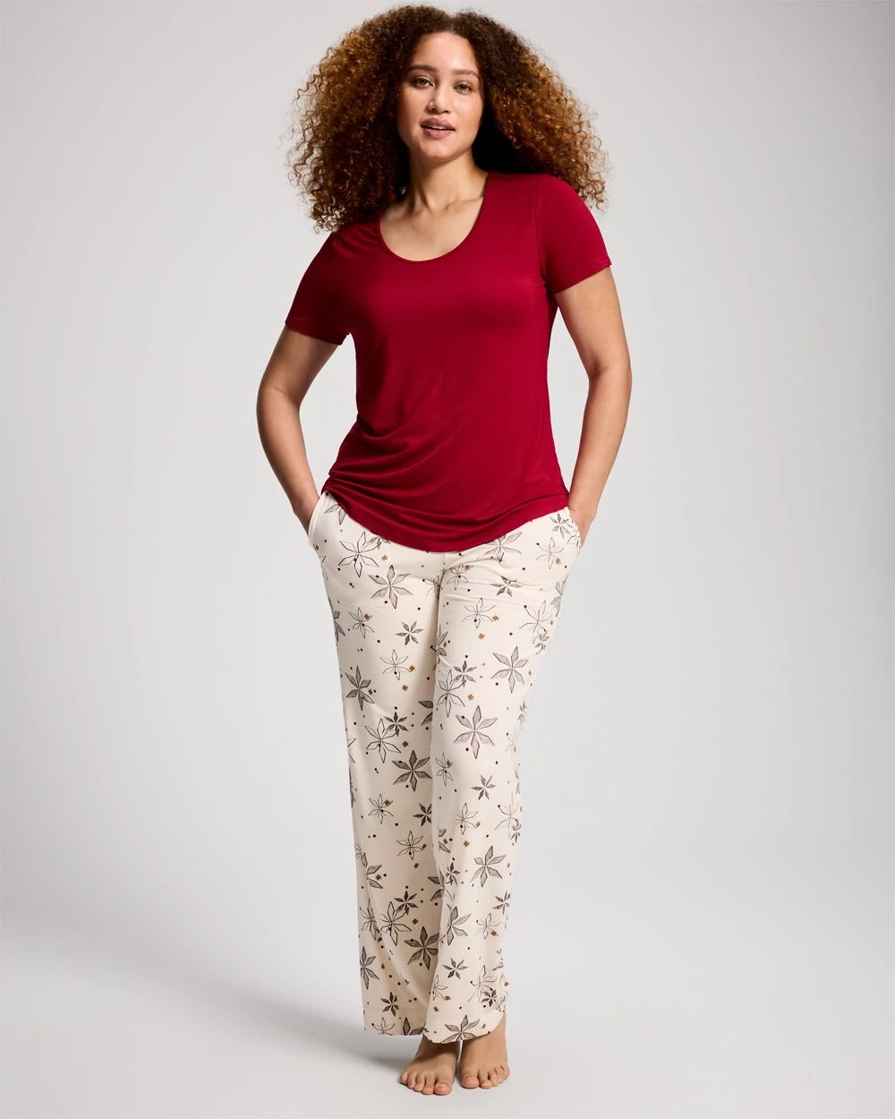 Cool Nights Packaged Short-Sleeve Pant Pajama Set