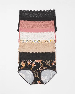 Brief Panty with Super Soft Enchanting Lace 5 Pack