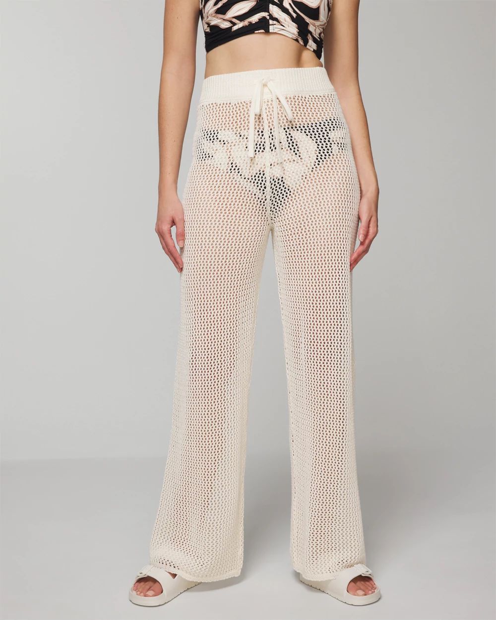 Soma Swim Cotton Crochet-Style Wide-Leg Pants