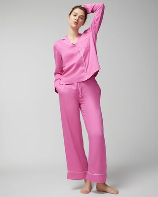 Long-Sleeve Notch Collar Pajama Top click to view larger image.