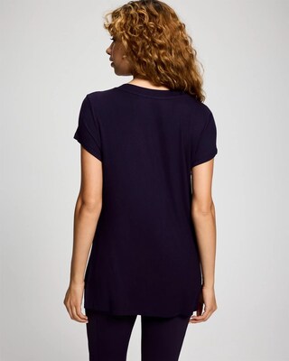Rib Knit V-Neck Tee click to view larger image.