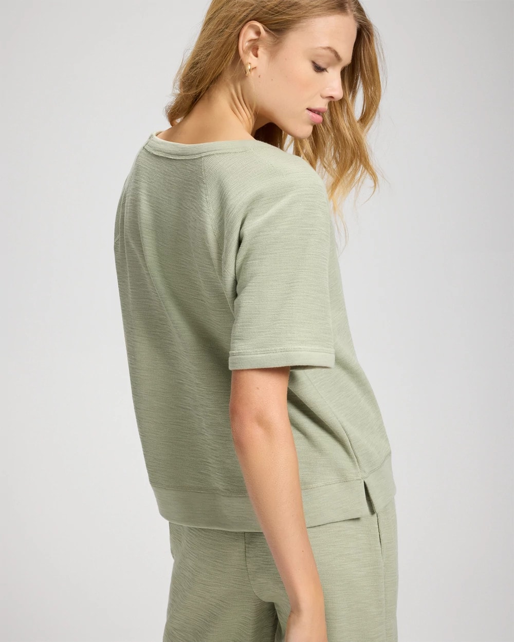 Slub French Terry Relaxed Dolman Sleeve Top