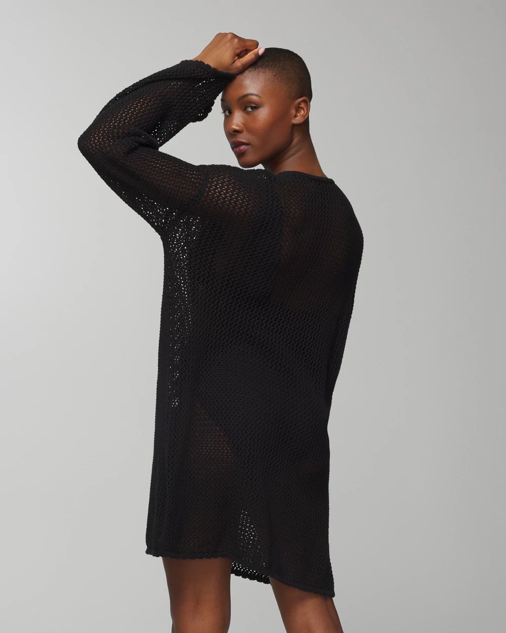 Cotton Crochet-Style Shift Cover-Up