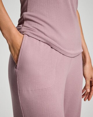 Lightweight Rib Knit Crop Pajama Pants click to view larger image.
