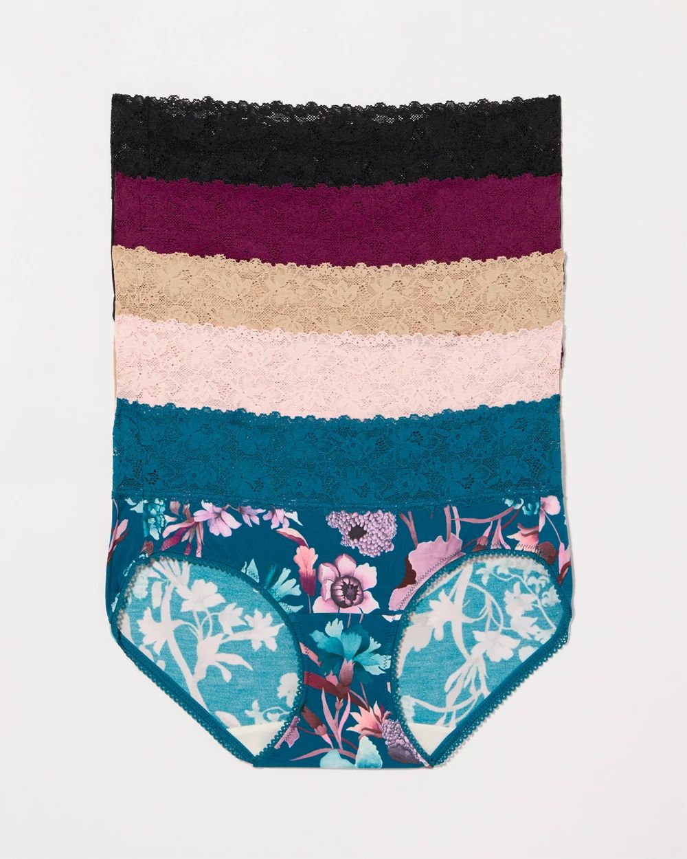 Embraceable Perfect Lace Waist Hipster Panty 5-Pack