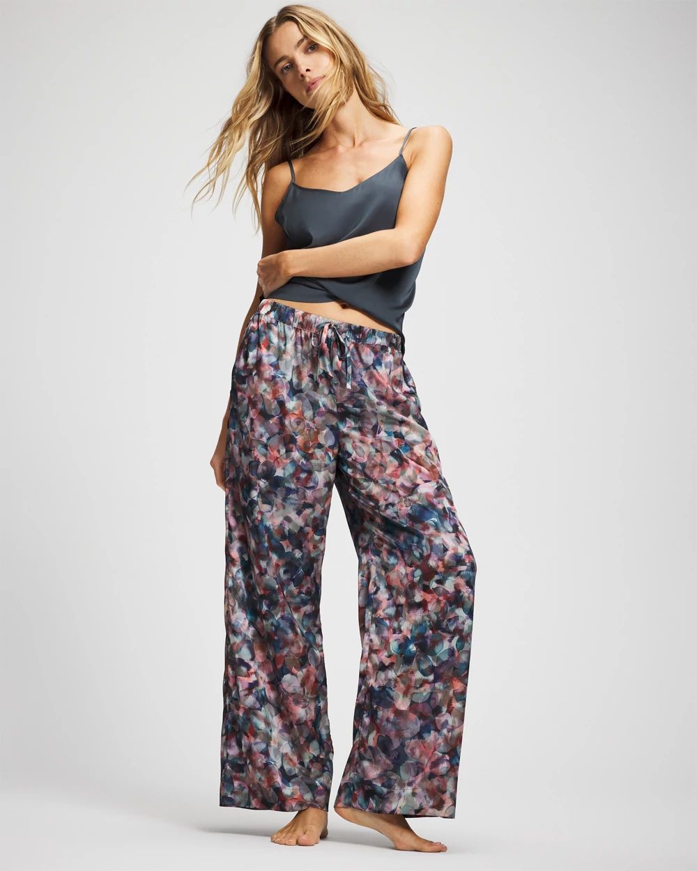 Satin Piped Pajama Pant