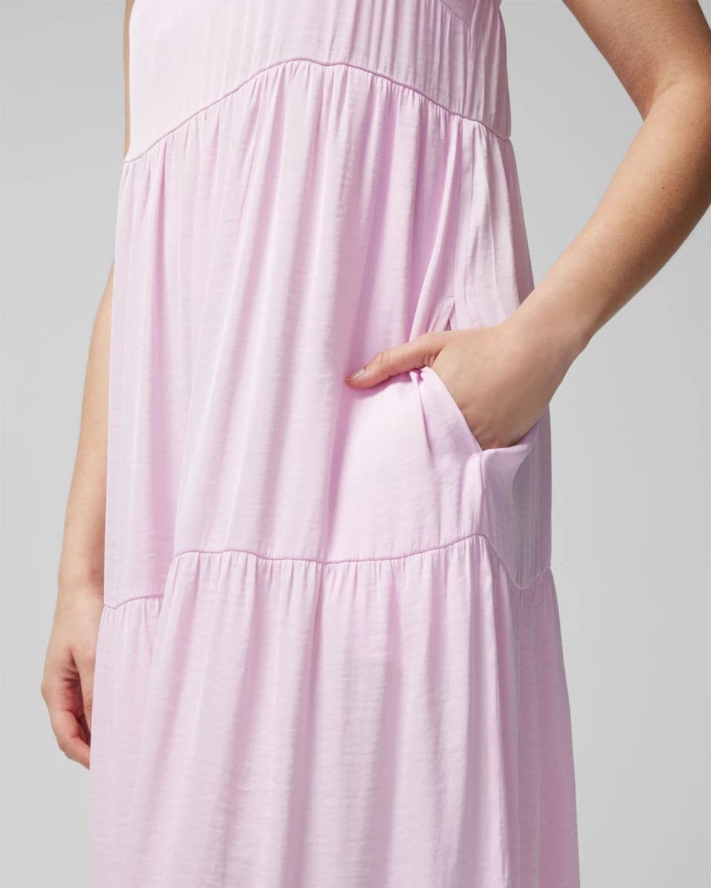 Tiered Satin Maxi Bra Dress