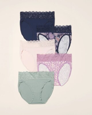 High-Leg Panty with Super Soft Enchanting Lace 5 pack