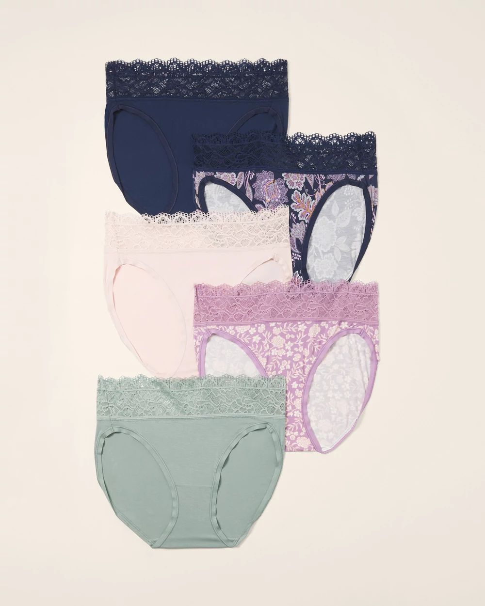 High-Leg Panty with Super Soft Enchanting Lace 5 pack