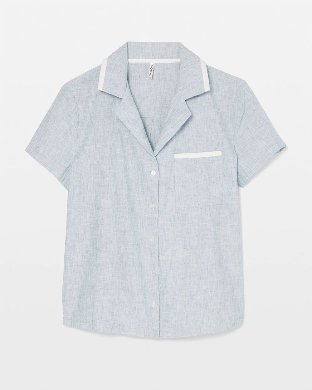 Short-Sleeve Notch Collar Pajama Top click to view larger image.
