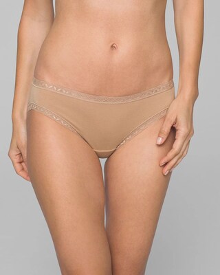 Cotton Hipster Panty with Lace Trim click to view larger image.