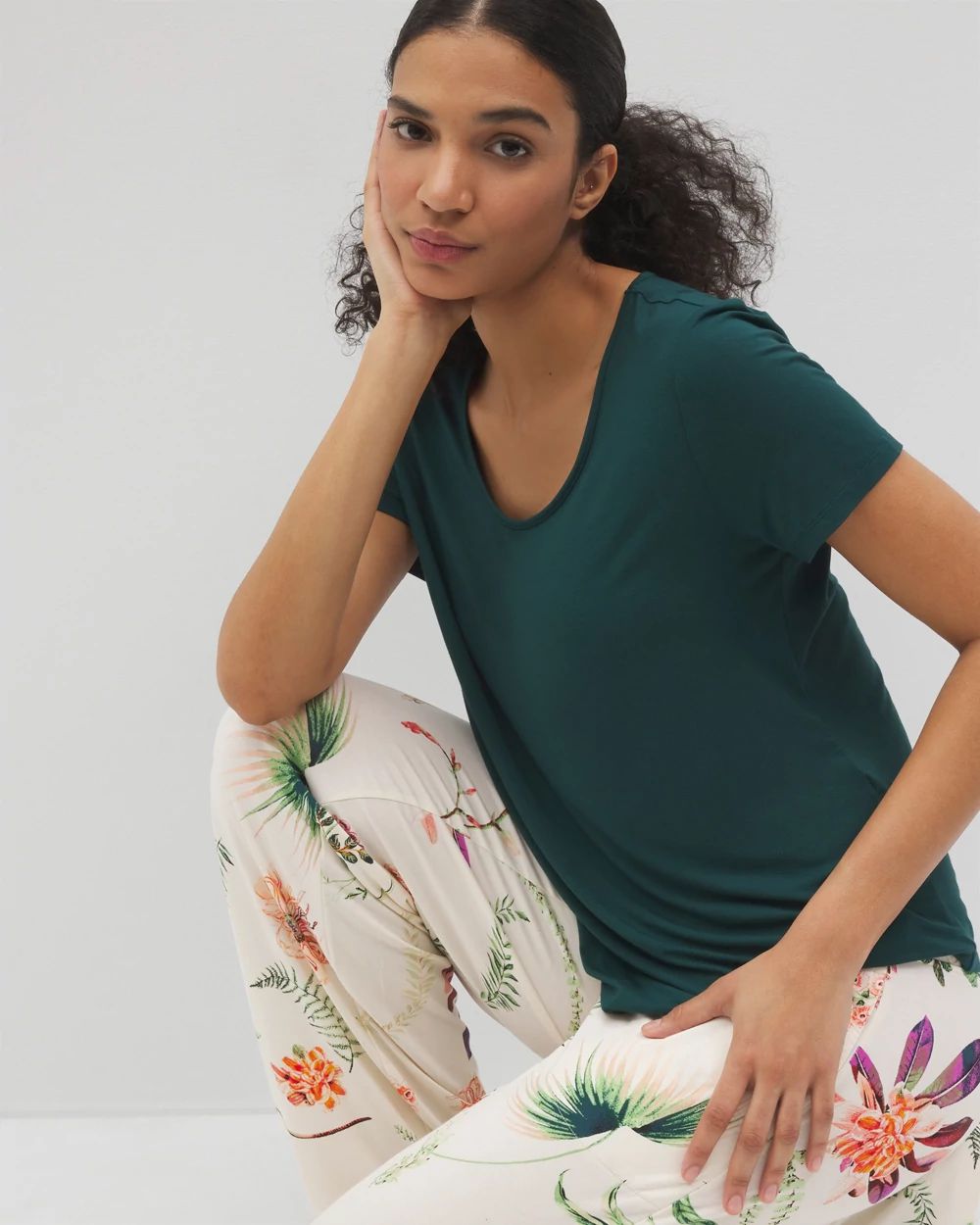 Cool Nights Packaged Short-Sleeve Pant Pajama Set