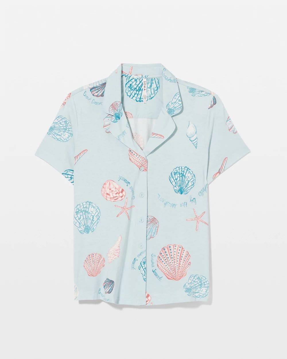 Cool Nights Short Sleeve Notch Collar Pajama Top