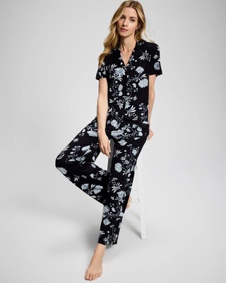 Short Sleeve Notch Collar Pajama Top click to view larger image.