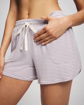 Curved Hem Pajama Shorts click to view larger image.