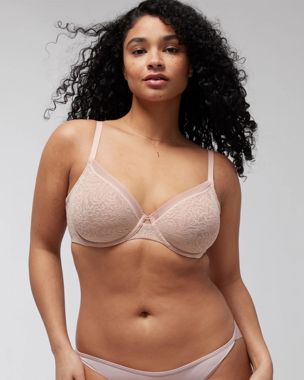 Soma Unlined Perfect Coverage Bra with Stretch Lace