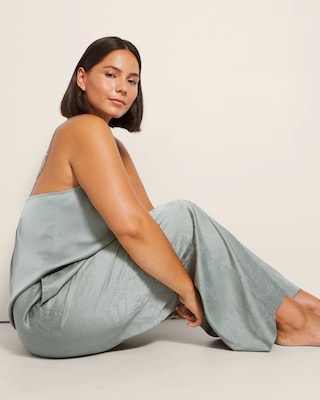 Jacquard Wide-Leg Pajama Pants
