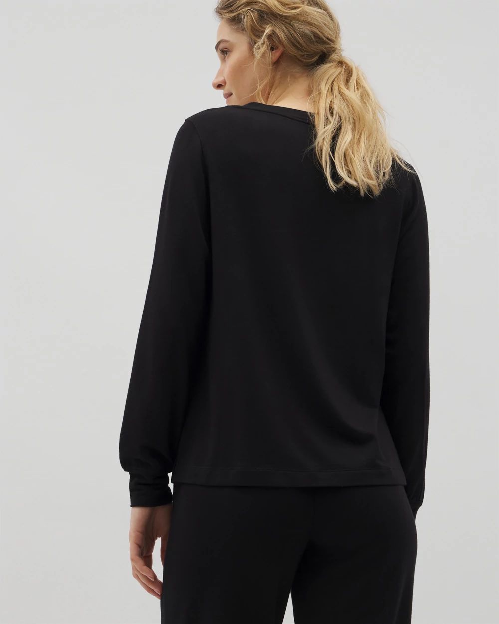 Sunday Long-Sleeve V-Neck Pajama Top