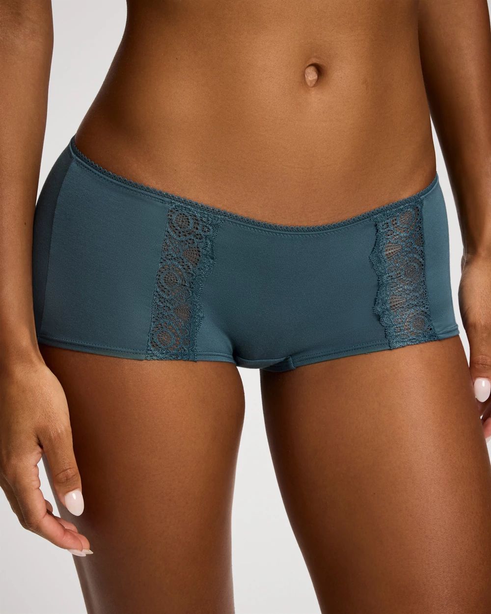 Embraceable Boyshort Panty with Crochet Lace