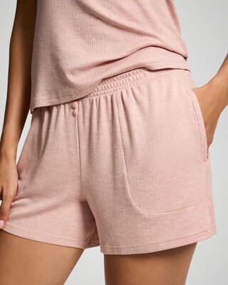 Lightweight Rib Knit Pajama Shorts click to view larger image.