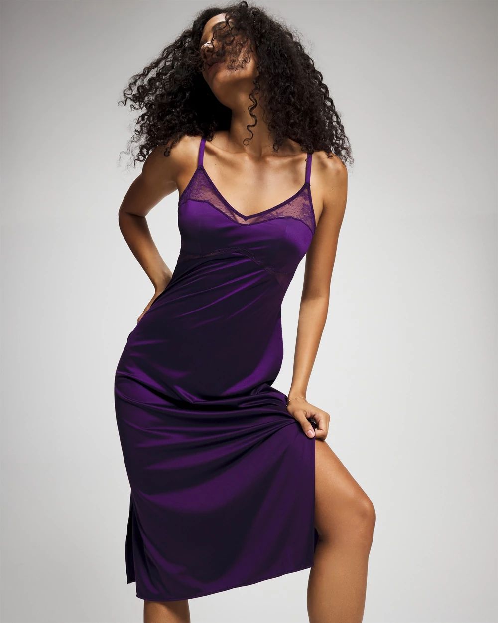 Lace Corsetry Midi Nightgown