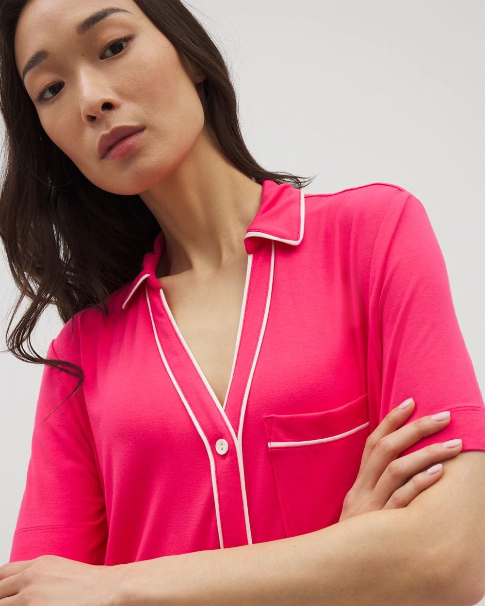Cool Nights Button-Front Sleepshirt