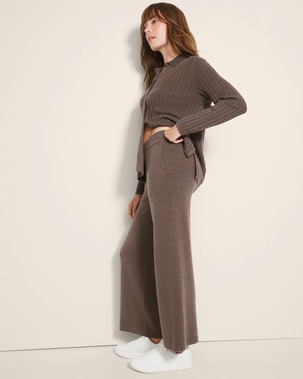 Wide-Leg Sweater Pants