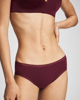 Cotton Hipster Panty with Lace Trim