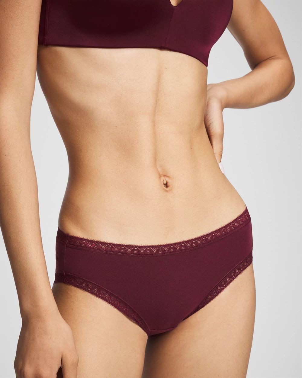 Cotton Hipster Panty with Lace Trim