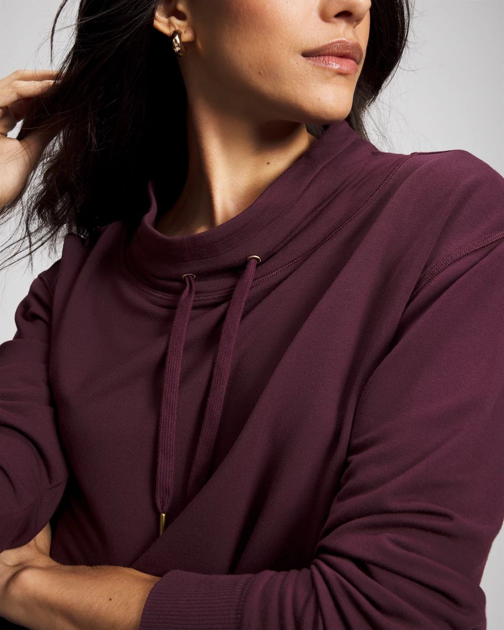 Ultrasoft Fleece Relaxed Funnel Neck Sweatshirt click to view larger image.