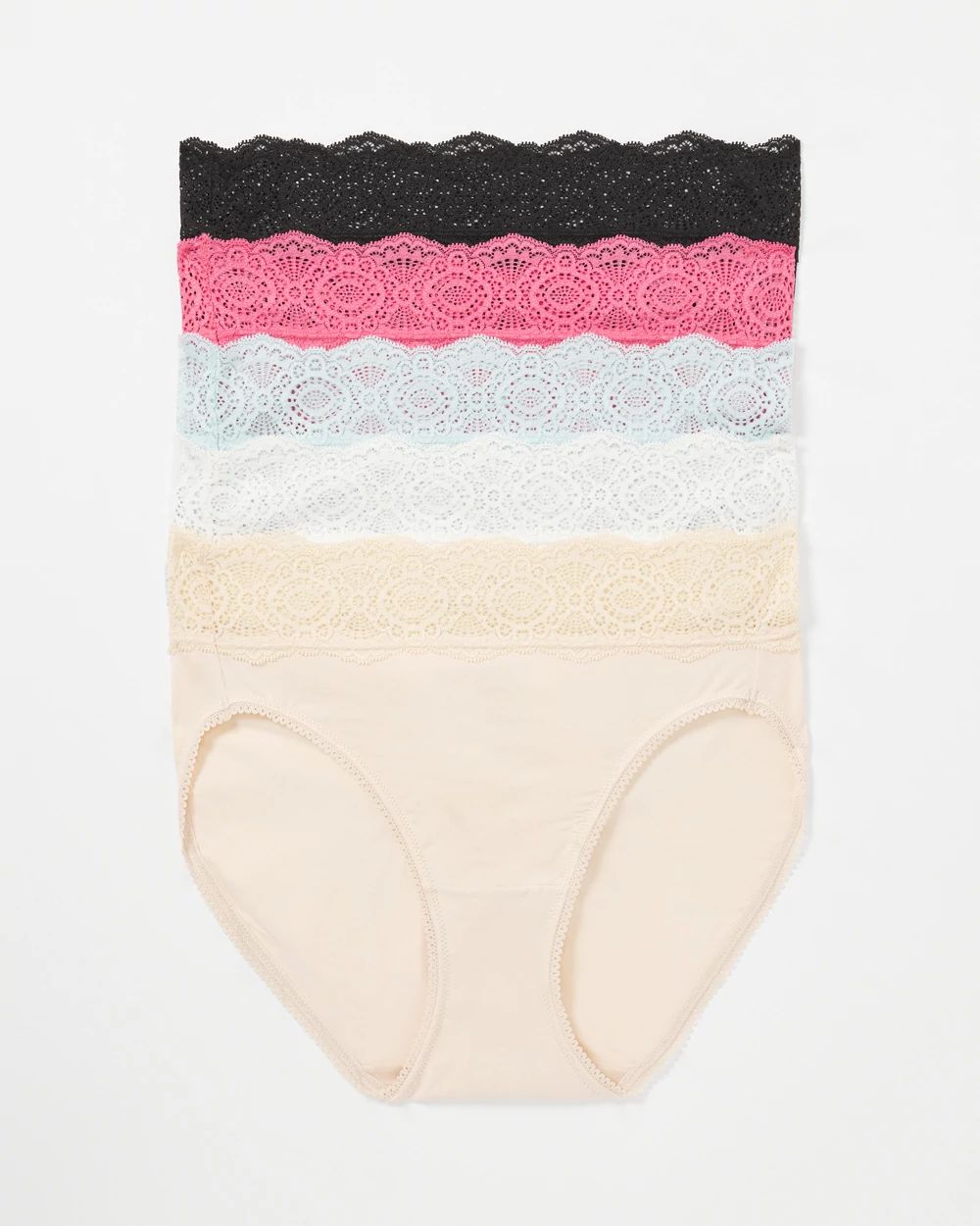 Crochet Lace High Leg Panty Pack