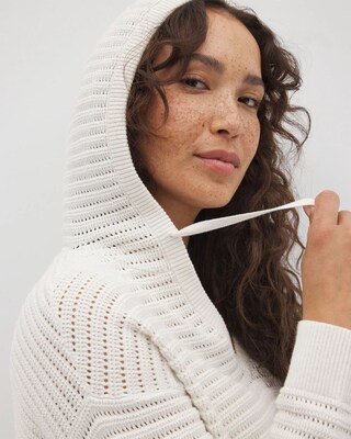 Cotton Open Stitch Hoodie click to view larger image.
