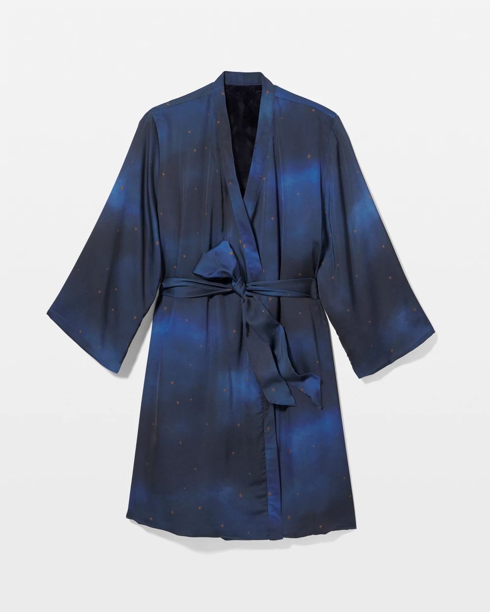 Satin Reversible Short Robe with Plush Interior