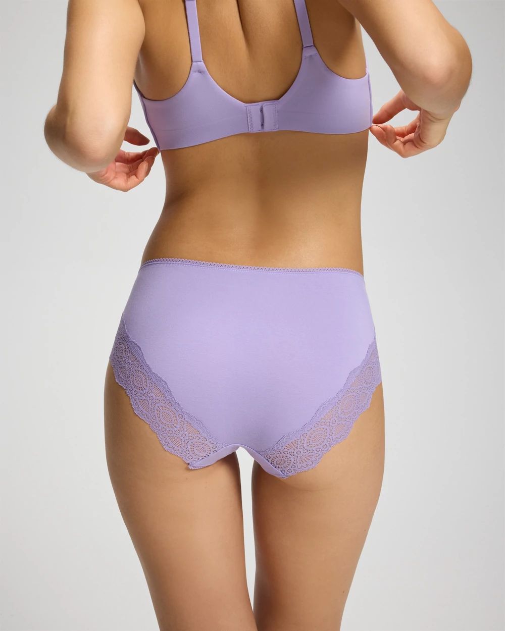 Embraceable High-Leg Panty with Crochet Lace click to view larger image.