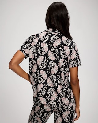 Short Sleeve Notch Collar Pajama Top click to view larger image.