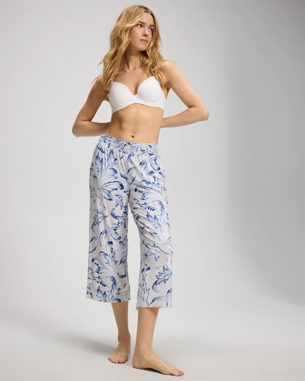 Cropped Pajama Pants click to view larger image.