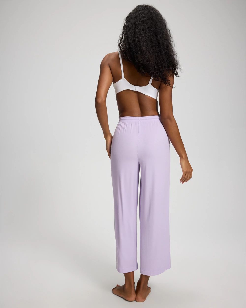 Rib Cropped Pajama Pants click to view larger image.