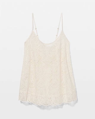 Allover Fresco Lace Pajama Cami click to view larger image.