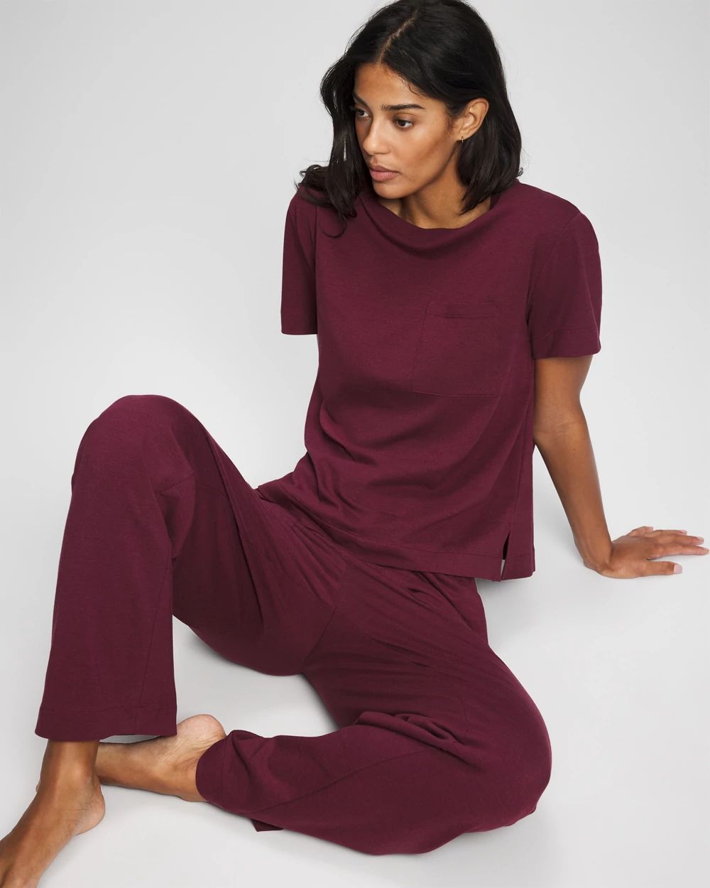 Most Loved Cotton Short-Sleeve Pocket Pajama Tee