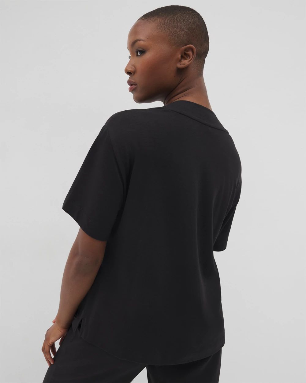 Most Loved Cotton Button-Front Pajama Tee