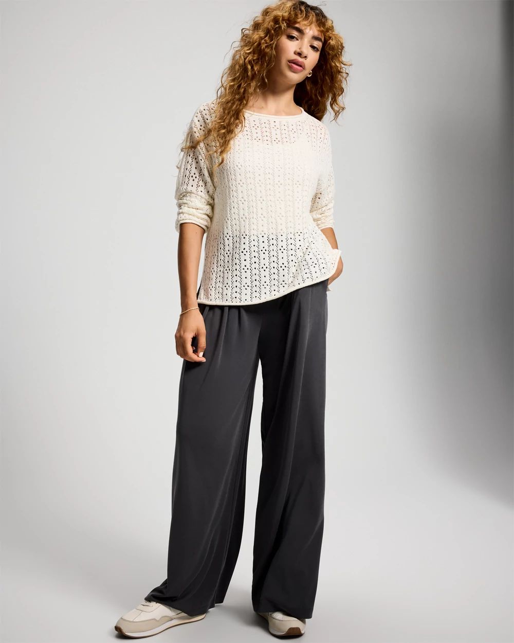 Modern Modal Wide Leg Pants click to view larger image.