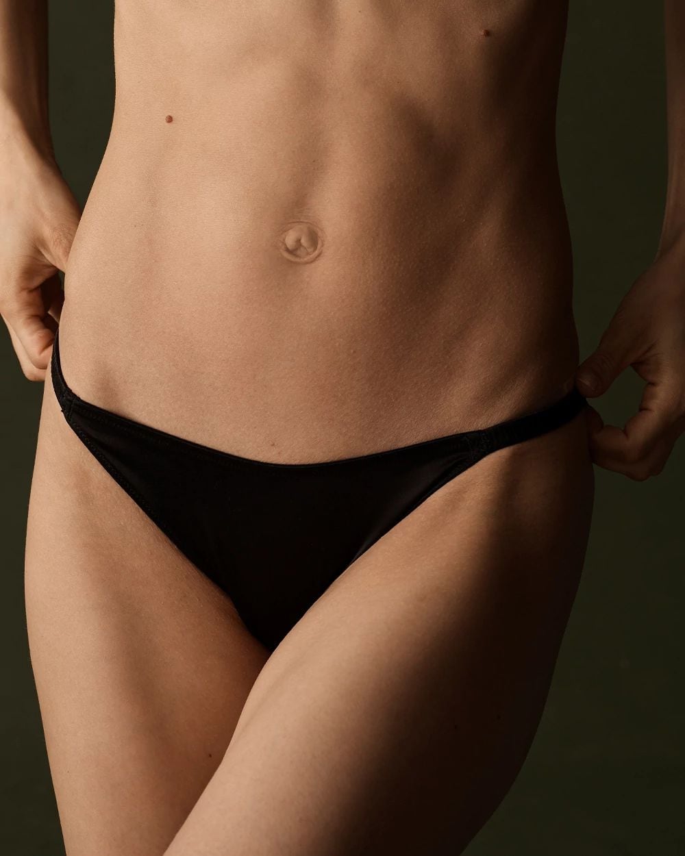 Shirred Satin String Bikini Panty