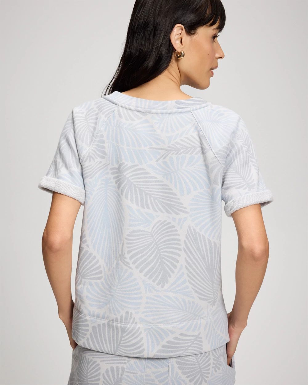 Cotton Terry Relaxed Short Sleeve Sweatshirt click to view larger image.