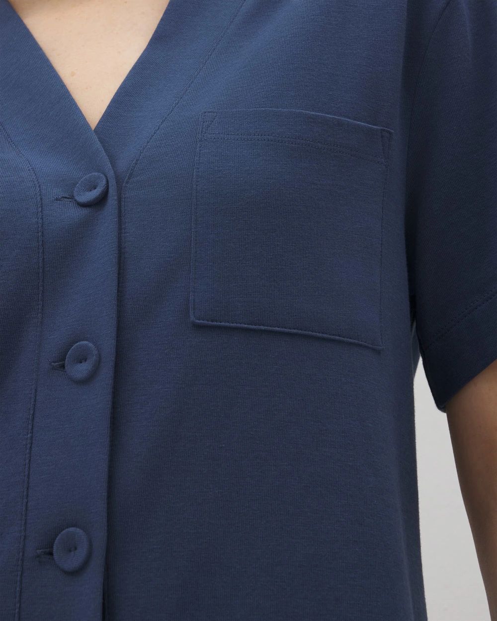 Most Loved Cotton Button-Front Pajama Tee