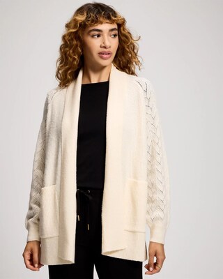 Pointelle Long Sleeve Wrap