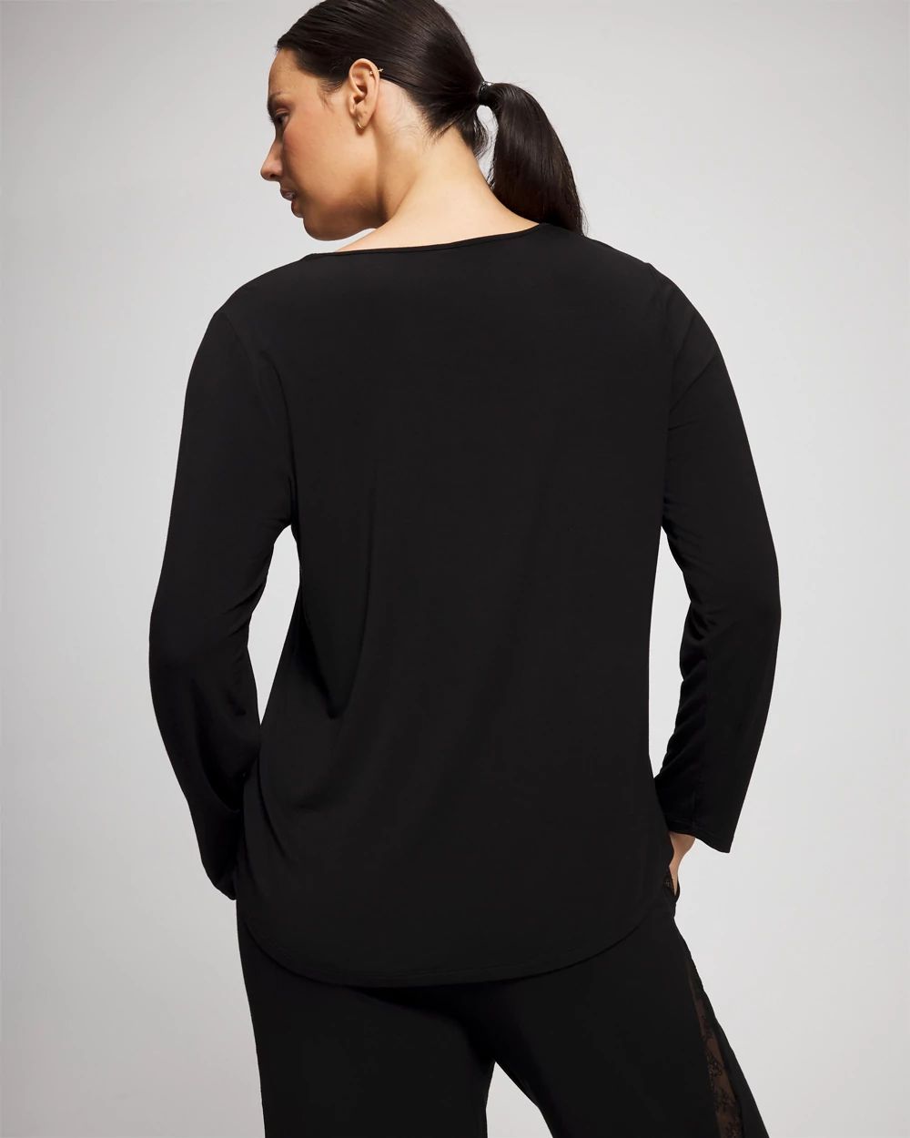 Cool Nights Lace Long Sleeve Pajama Top