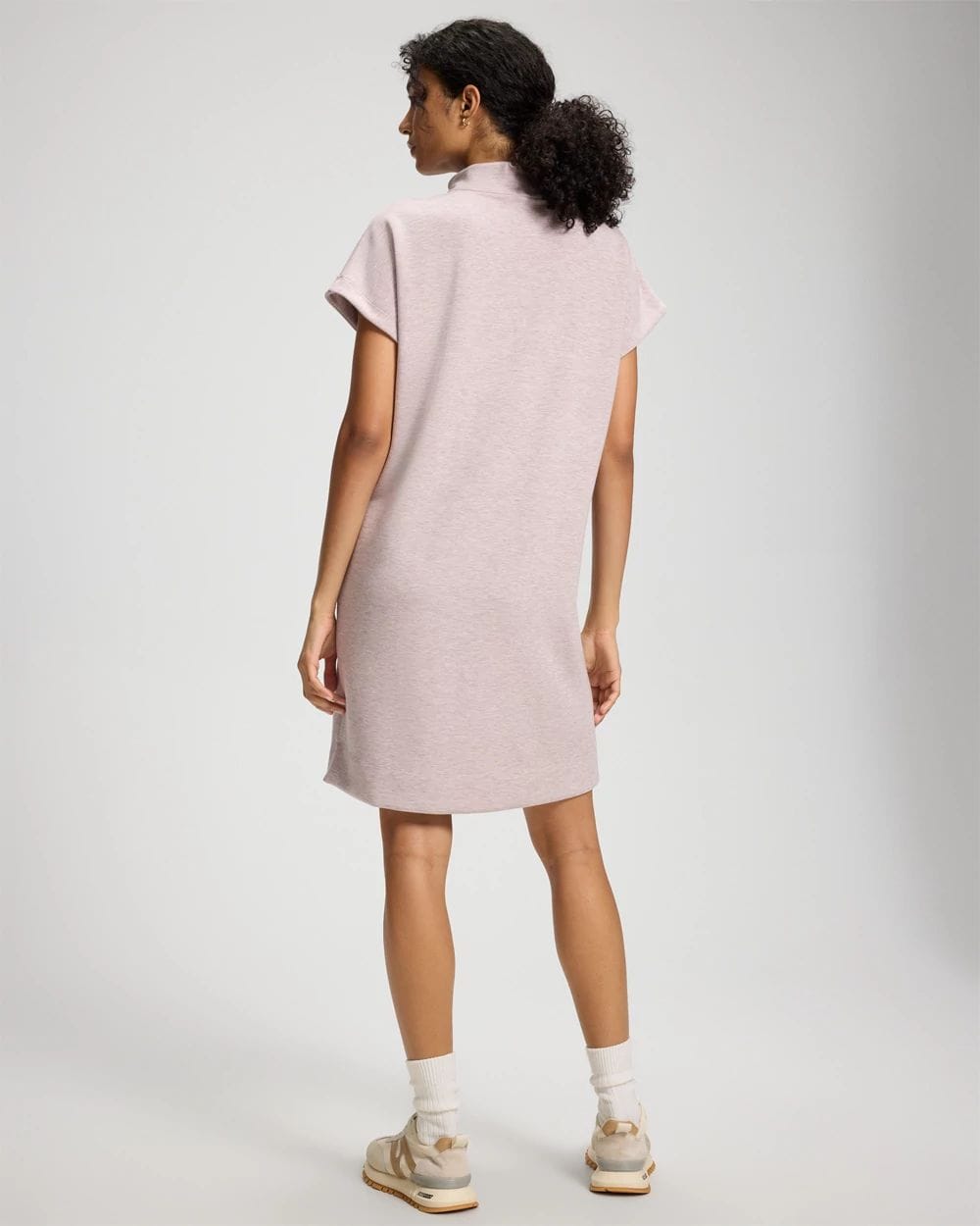 Modern Modal Quarter-Zip Short Sleeve Lounge Dress