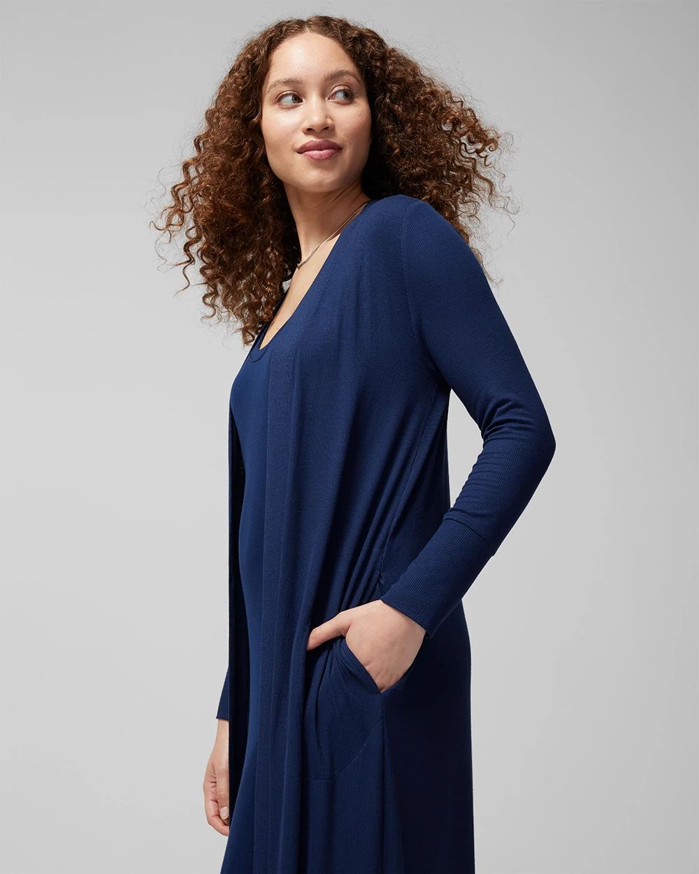 Cool Nights + Days Long Ribbed Pajama Cardigan